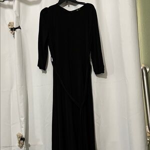 Elegant Black Dress with tie belt